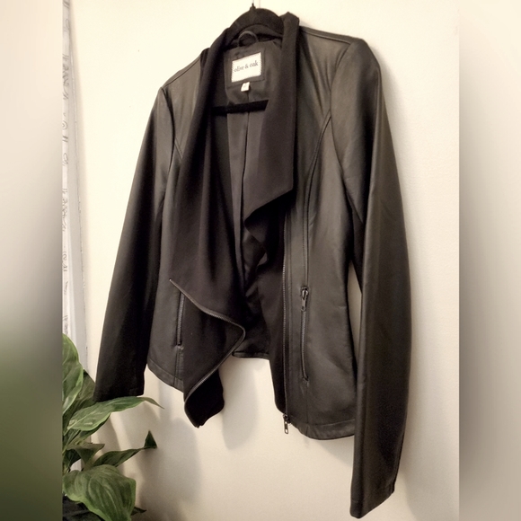 Olive & Oak Jackets & Blazers - Olive & Oak Faux Leather Moto Jacket Size Small